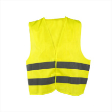 High visibility orange polyester reflective safety vest